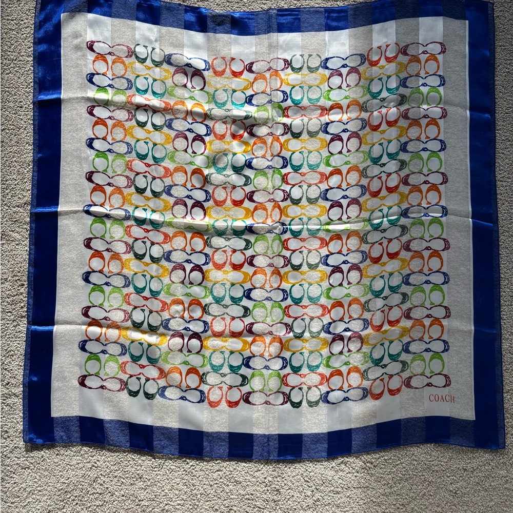 Vintage Coach Colorful Signature Scarf